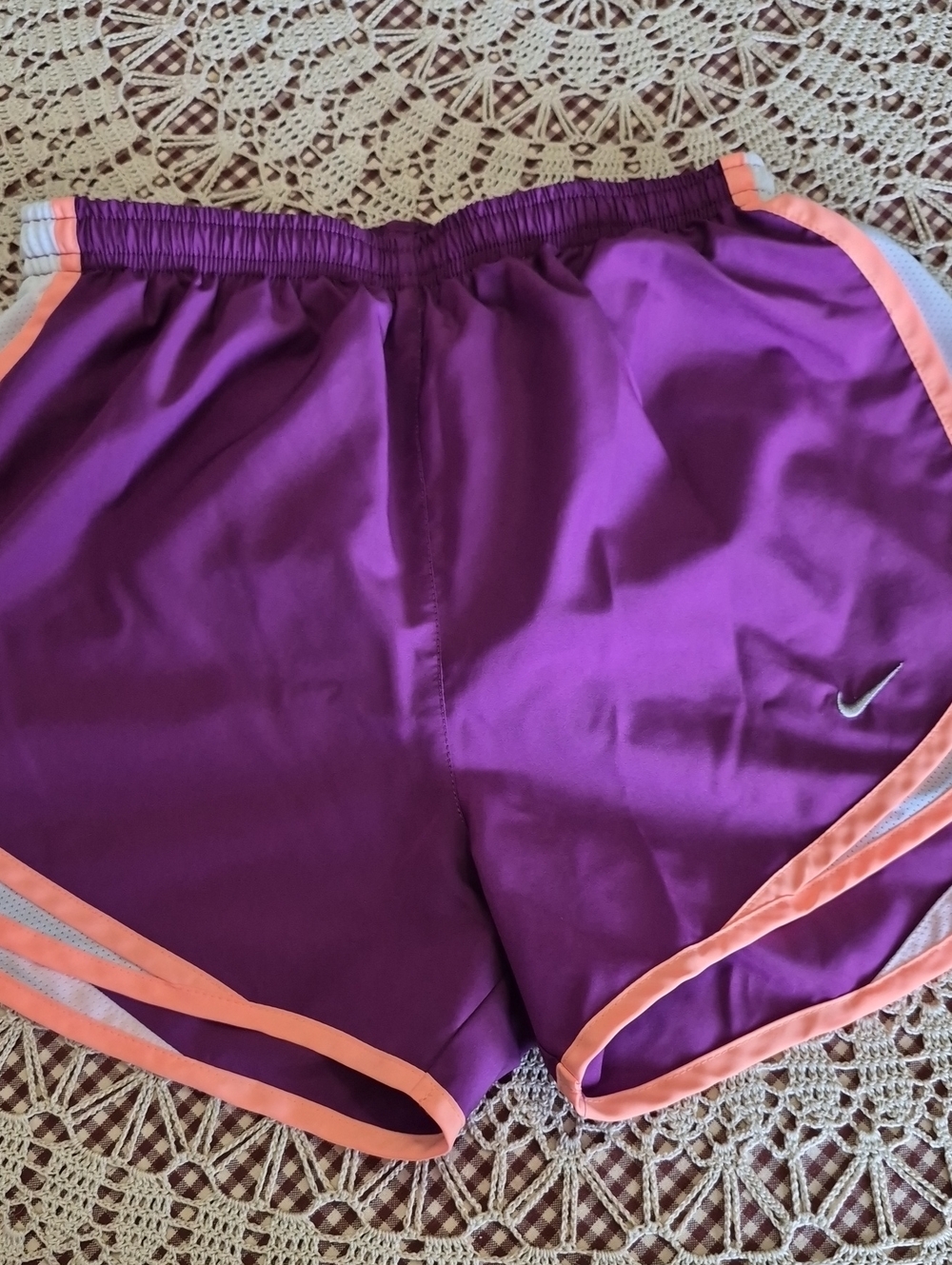 Nike Women's Purple Running Shorts with Peach Trim